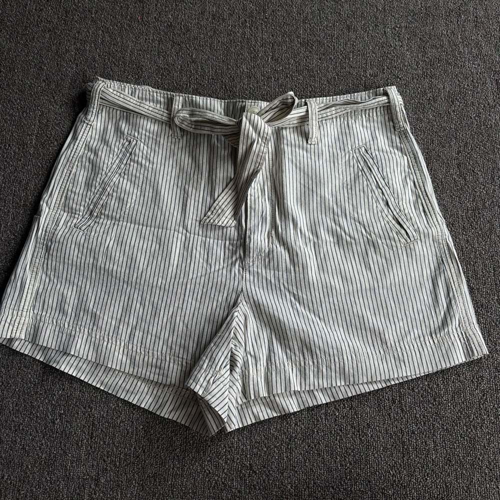 Striped Blue and White Women's Shorts